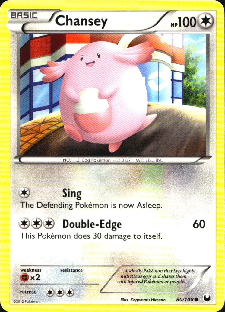 Chansey 80/108 Common Dark Explorers Pokemon Near Mint