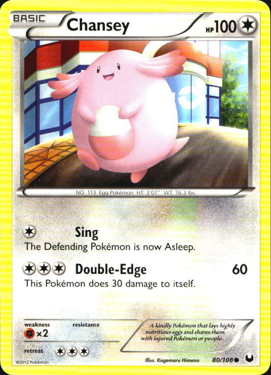Chansey 80/108 Common Dark Explorers Pokemon Near Mint
