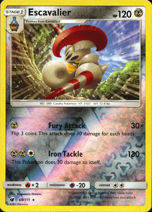 Escavalier 69/111 Rare Crimson Invasion Pokemon Reverse Holo Near Mint