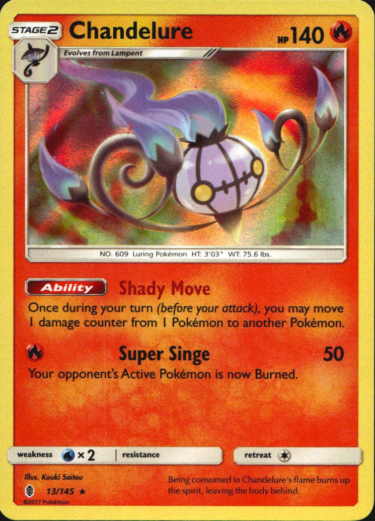Chandelure 13/145 Holo Rare Guardians Rising Pokemon Near Mint