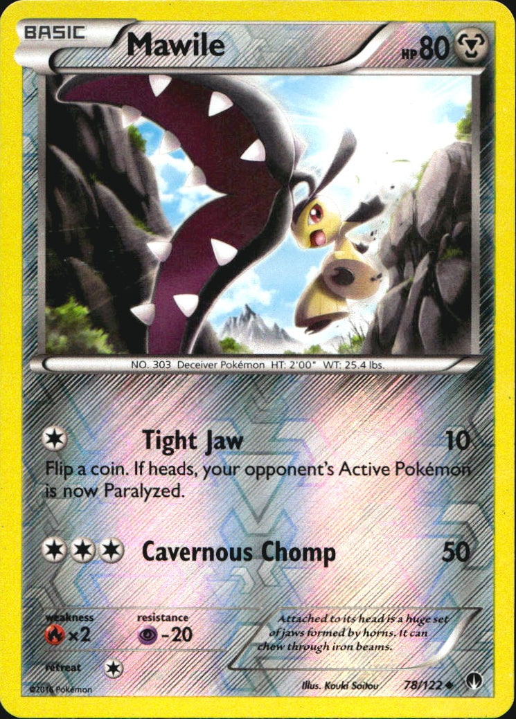 Mawile 78/122 Uncommon BREAKpoint Pokemon Reverse Holo Near Mint