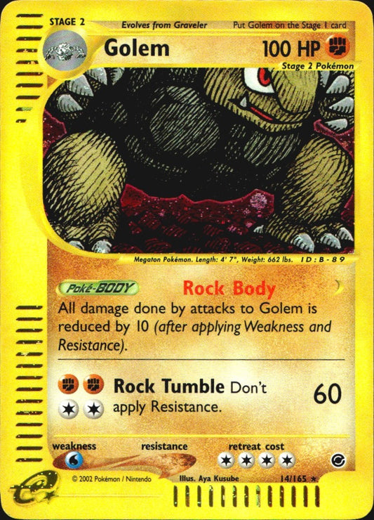 Golem 14/165 Holo Rare Expedition Base Set Pokemon Near Mint