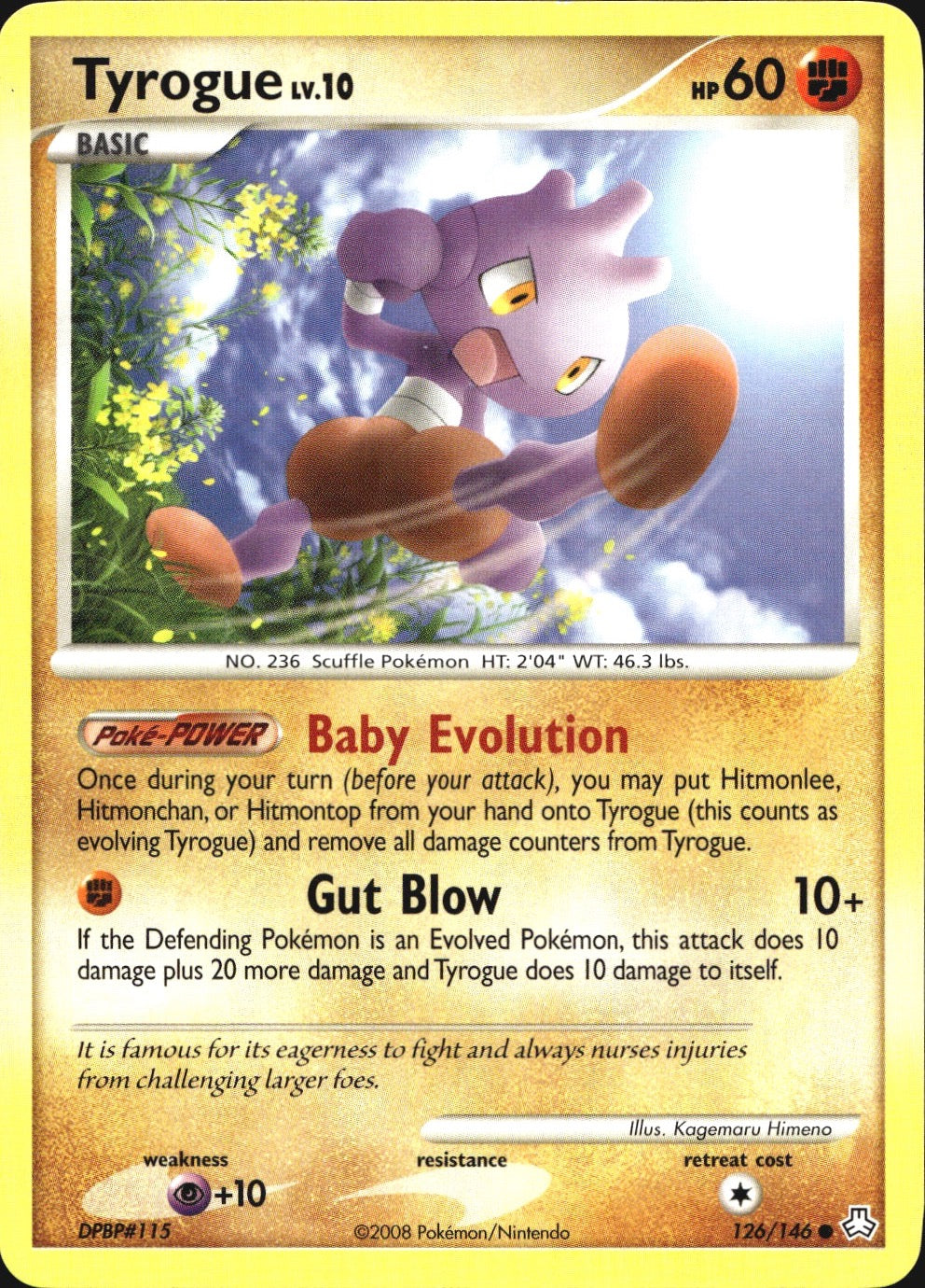 Tyrogue 126/146 Common Legends Awakened Pokemon Near Mint