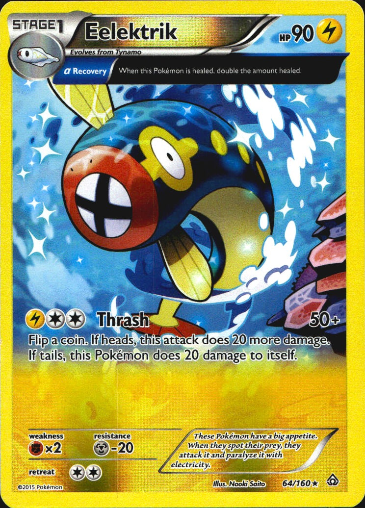Eelektrik 64/160 Rare Primal Clash Pokemon Reverse Holo Near Mint