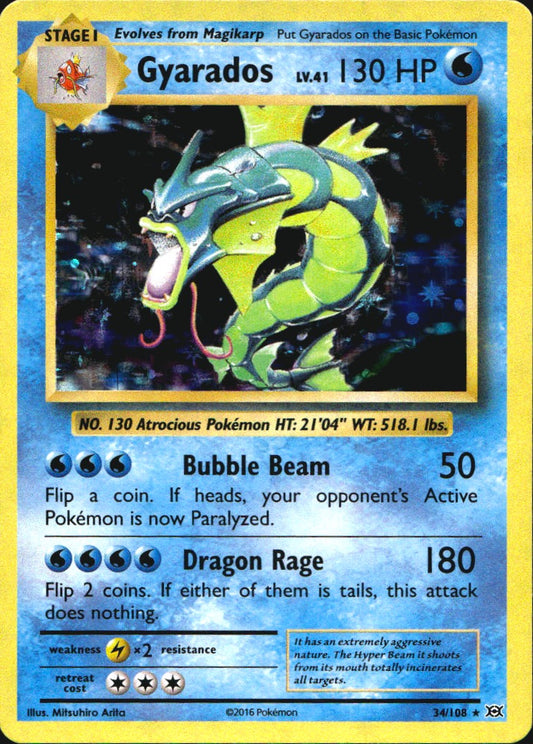 Gyarados 34/108 Holo Rare Evolutions Pokemon Near Mint