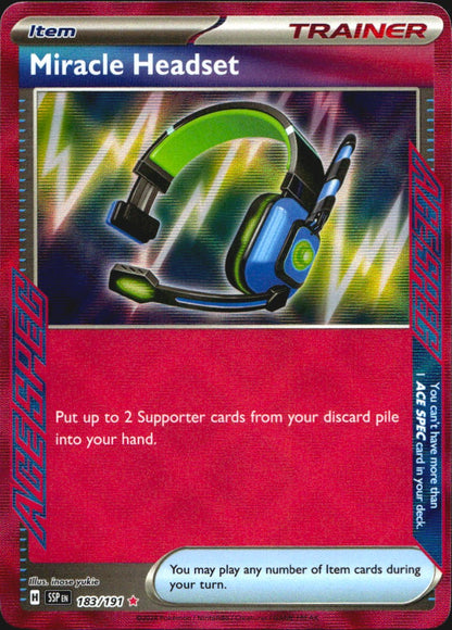 Miracle Headset 183/191 ACE SPEC Rare Surging Sparks Pokemon Near Mint
