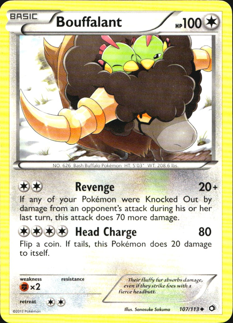 Bouffalant 107/113 Uncommon Legendary Treasures Pokemon Near Mint