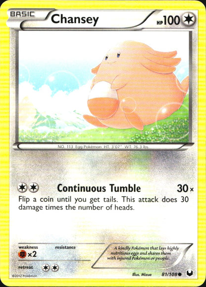 Chansey 81/108 Common Dark Explorers Pokemon Near Mint