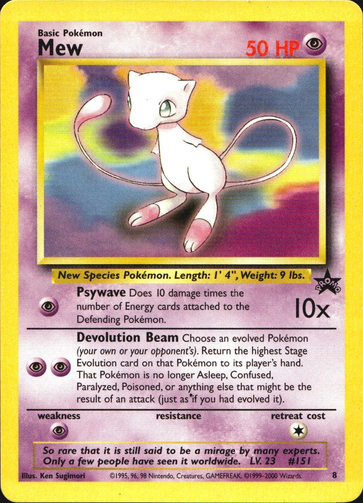 Mew 8 Promo Wizards Black Star Promos Pokemon Lightly Played