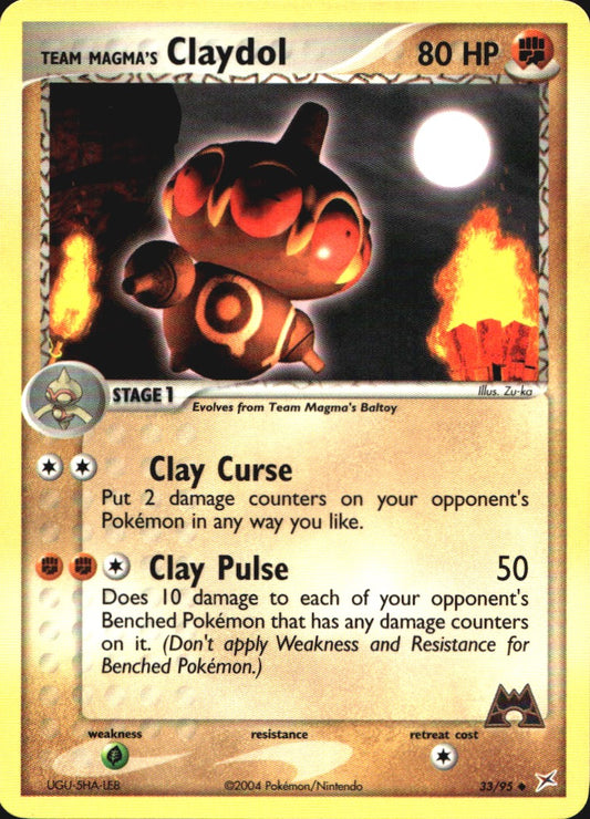 Team Magma's Claydol 33/95 Uncommon Team Magma vs Team Aqua Pokemon Near Mint