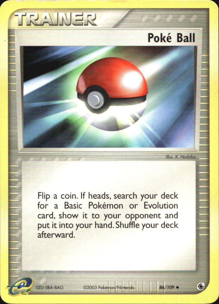 Poke Ball 86/109 Uncommon Ruby & Sapphire Pokemon Near Mint