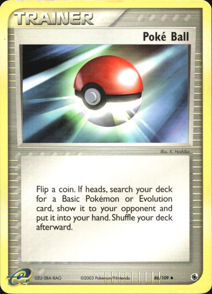 Poke Ball 86/109 Uncommon Ruby & Sapphire Pokemon Near Mint