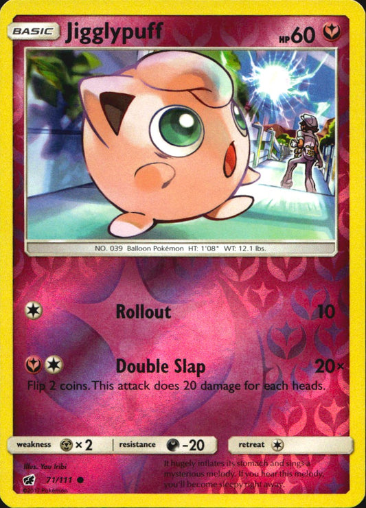 Jigglypuff 71/111 Common Crimson Invasion Pokemon Reverse Holo Near Mint