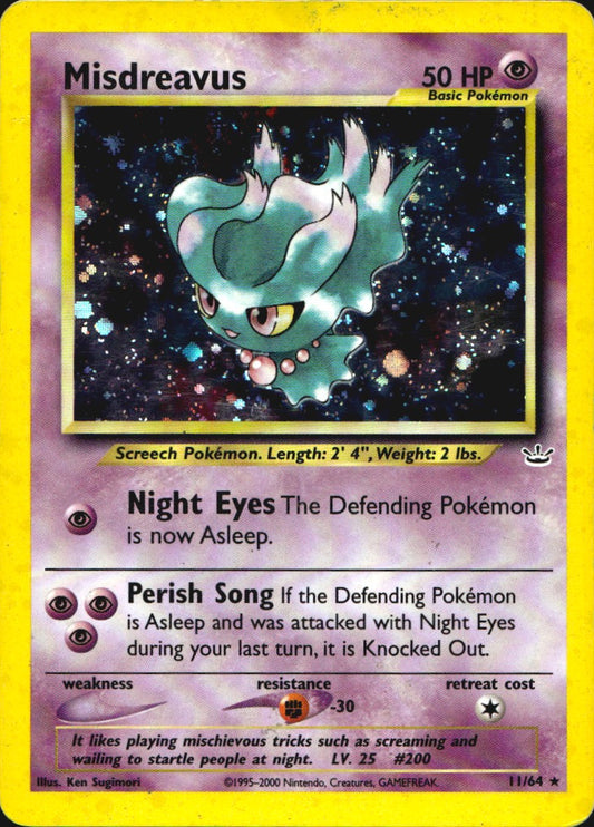 Misdreavus 11/64 Holo Rare Neo Revelation Pokemon Moderately Played