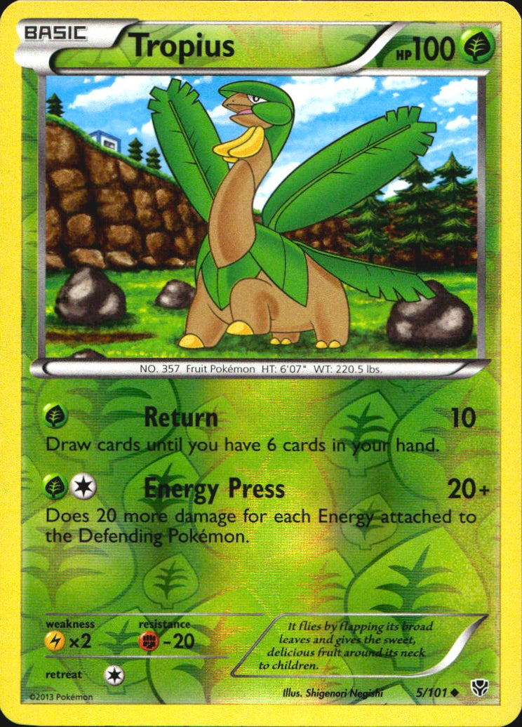 Tropius 5/101 Uncommon Plasma Blast Pokemon Reverse Holo Near Mint