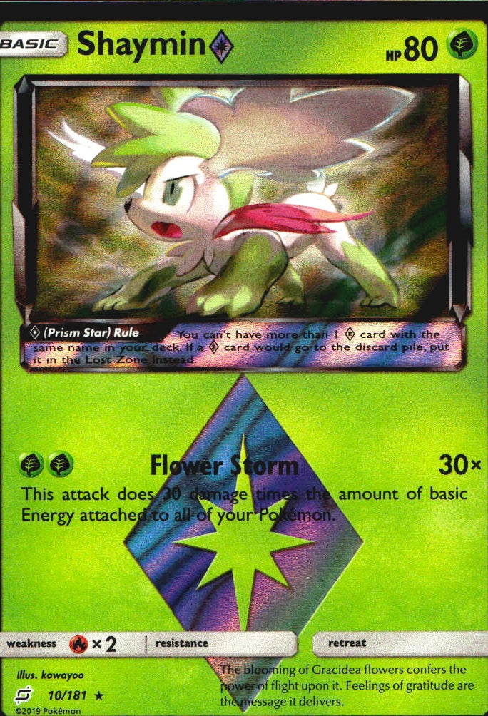 Shaymin ◇ 10/181 Rare Prism Star Team Up Pokemon Near Mint