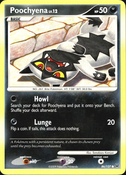 Poochyena 86/127 Common Platinum Pokemon Near Mint