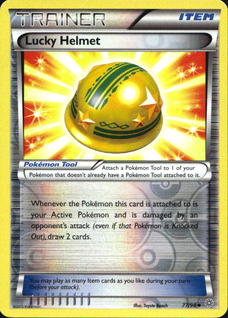 Lucky Helmet 77/98 Uncommon Ancient Origins Pokemon Reverse Holo Near Mint