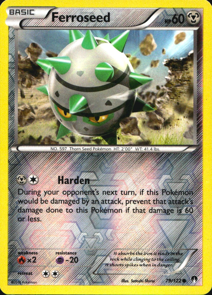 Ferroseed 79/122 Common BREAKpoint Pokemon Reverse Holo Near Mint