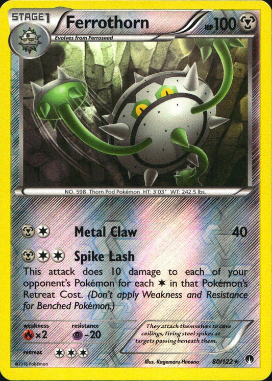 Ferrothorn 80/122 Rare BREAKpoint Pokemon Reverse Holo Near Mint