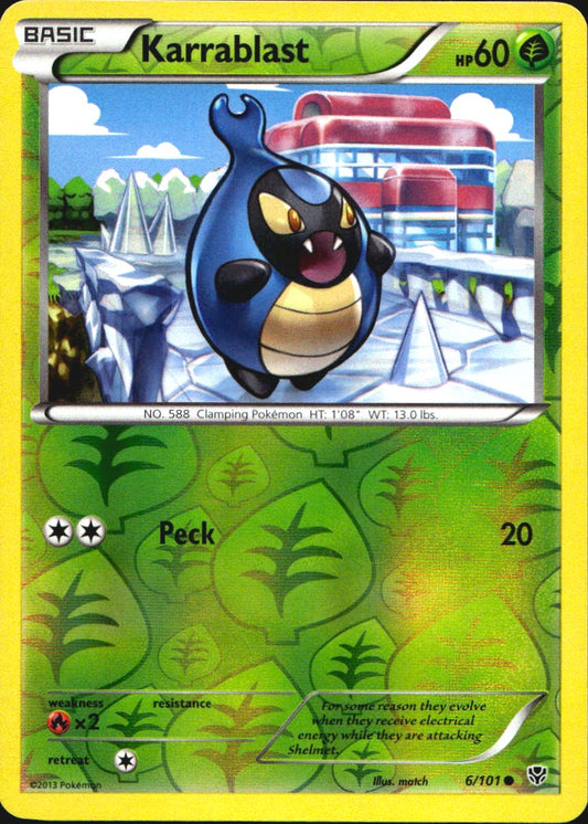Karrablast 6/101 Common Plasma Blast Pokemon Reverse Holo Near Mint
