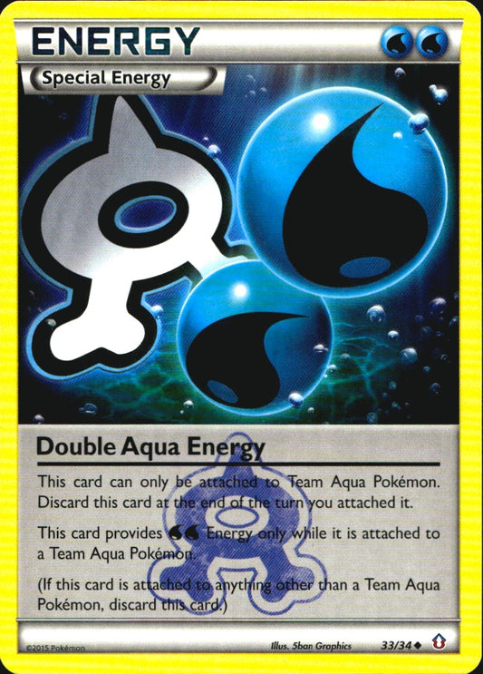 Double Aqua Energy 33/34 Uncommon Double Crisis Pokemon Near Mint