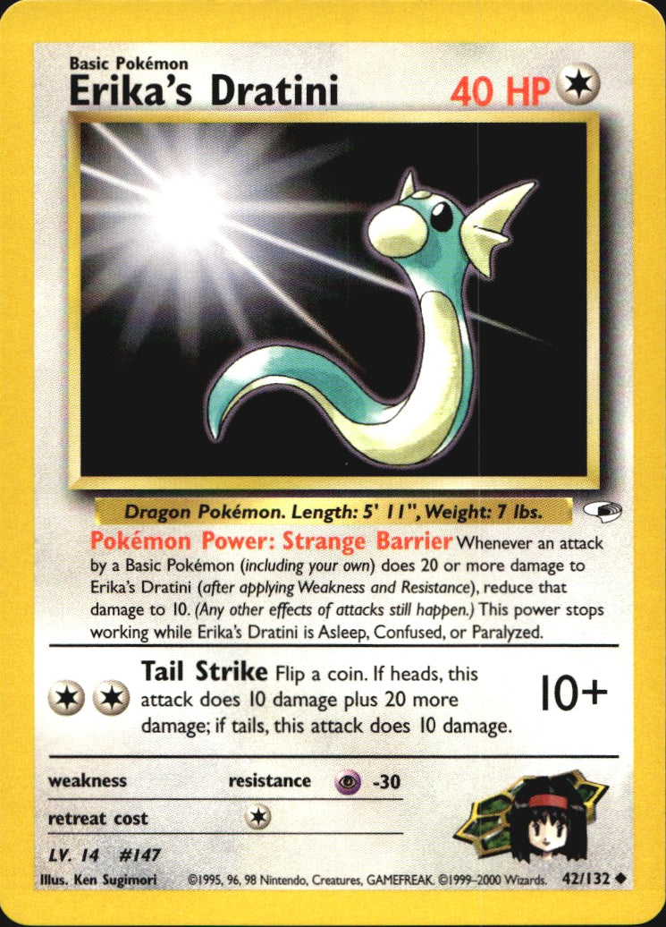 Erika's Dratini 42/132 Uncommon Gym Heroes Pokemon Near Mint