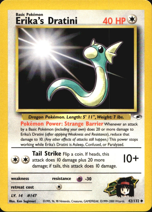 Erika's Dratini 42/132 Uncommon Gym Heroes Pokemon Near Mint