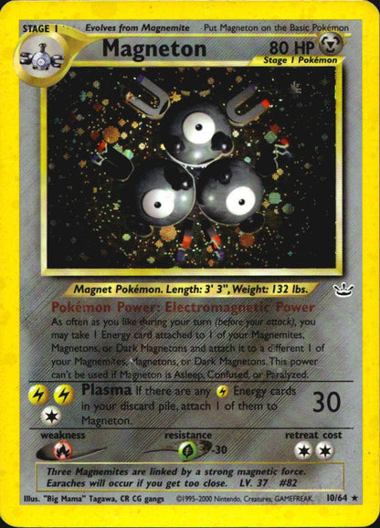 Magneton 10/64 Holo Rare Neo Revelation Pokemon Moderately Played