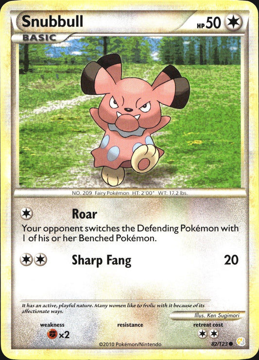 Snubbull 82/123 Common HeartGold & SoulSilver Pokemon Near Mint