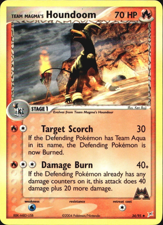 Team Magma's Houndoom 34/95 Uncommon Team Magma vs Team Aqua Pokemon Near Mint