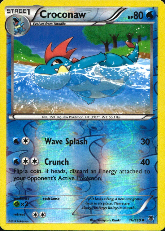 Croconaw 16/119 Uncommon Phantom Forces Pokemon Reverse Holo Near Mint