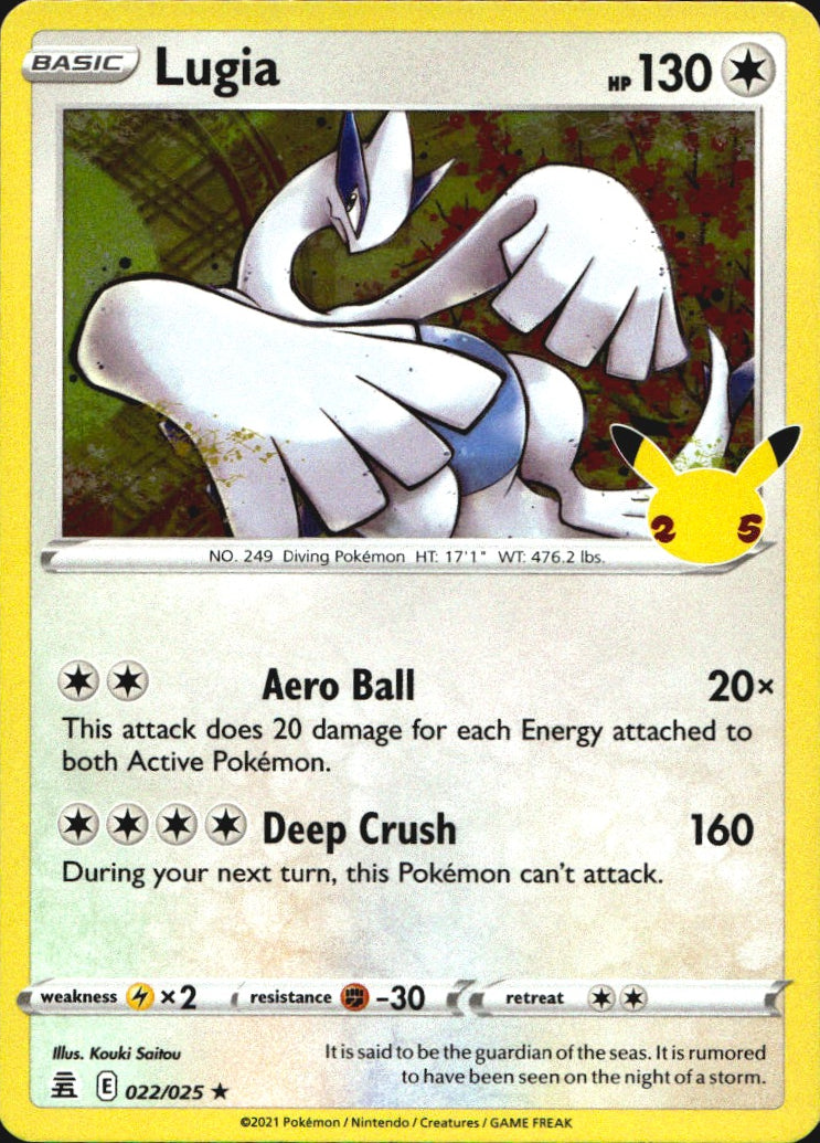 Lugia 022/025 Rare Celebrations Pokemon Near Mint