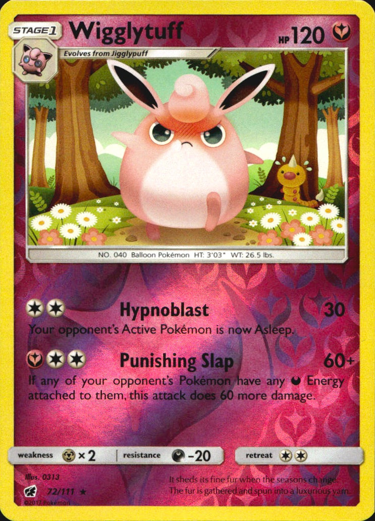 Wigglytuff 72/111 Rare Crimson Invasion Pokemon Reverse Holo Near Mint