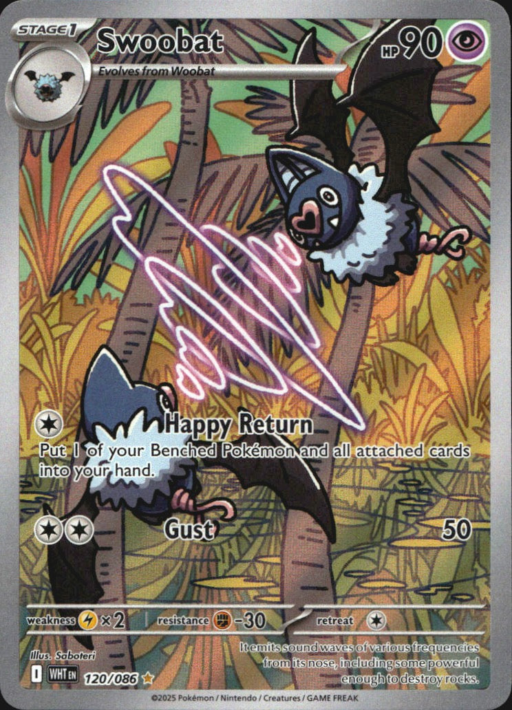 Swoobat 120/086 Illustration Rare White Flare Pokemon Near Mint
