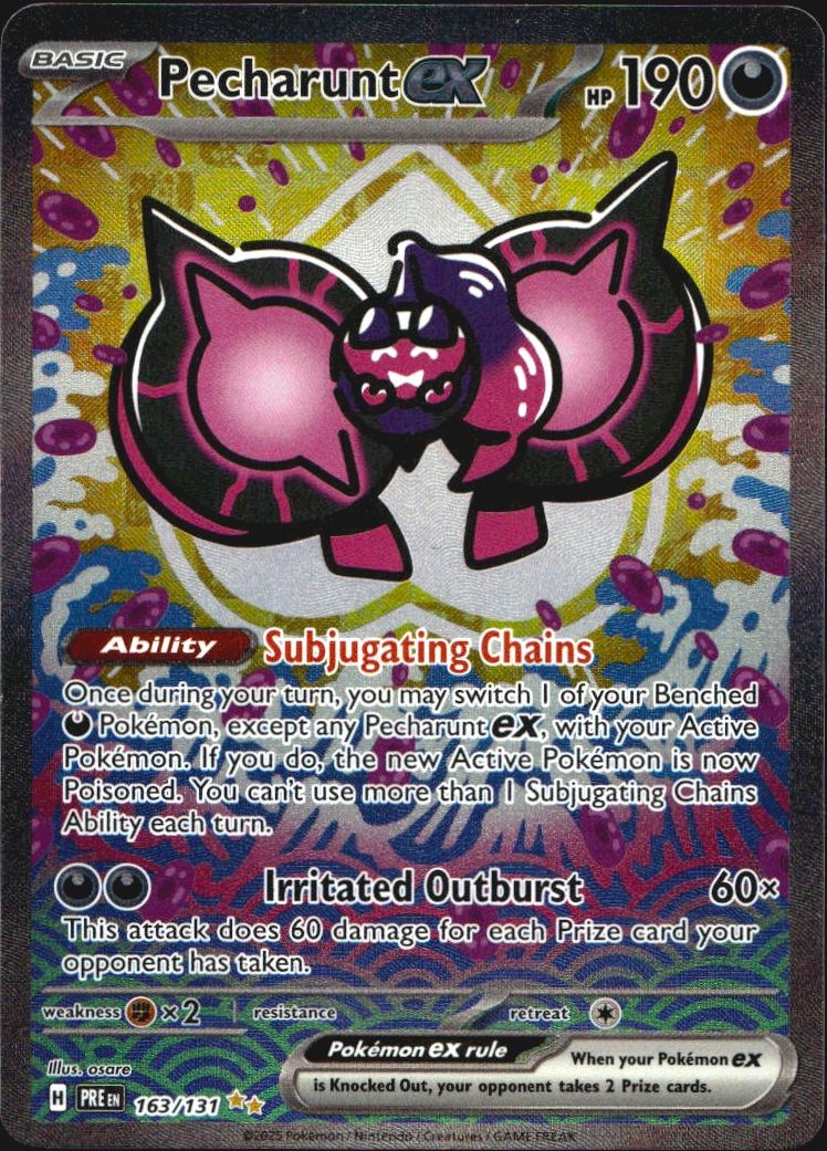 Pecharunt ex 163/131 Special Illustration Rare Prismatic Evolutions Pokemon NM