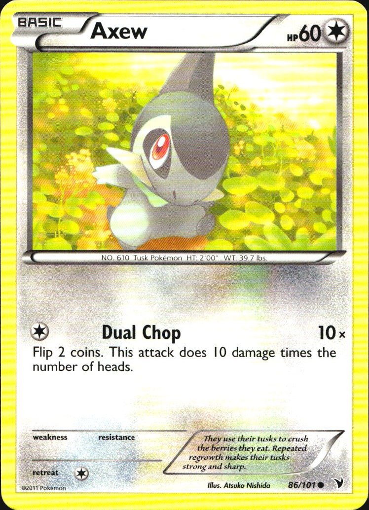 Axew 86/101 Common Noble Victories Pokemon Near Mint
