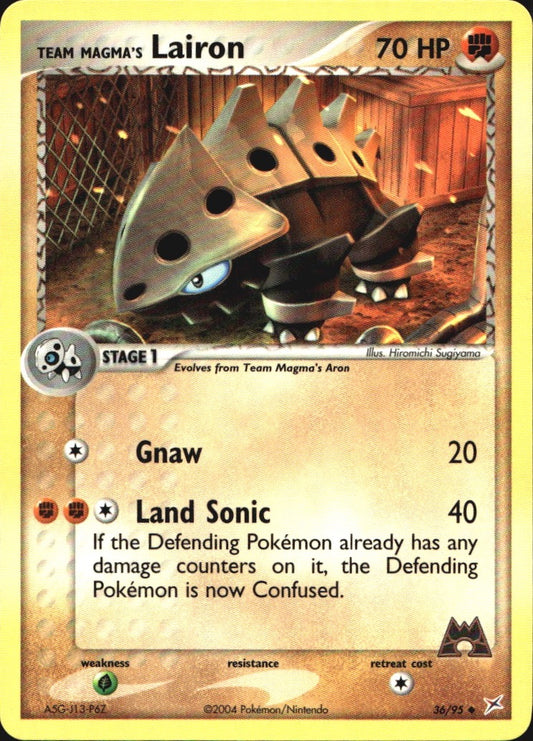 Team Magma's Lairon 36/95 Uncommon Team Magma vs Team Aqua Pokemon Near Mint