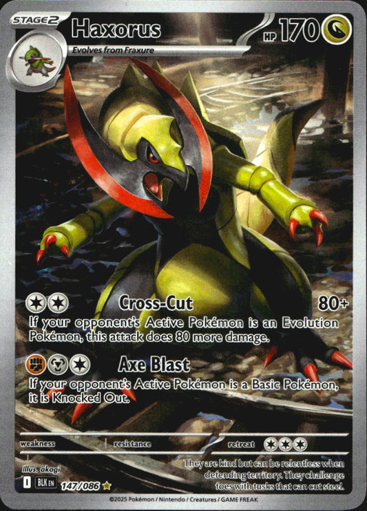 Haxorus 147/086 Illustration Rare Black Bolt Pokemon Near Mint