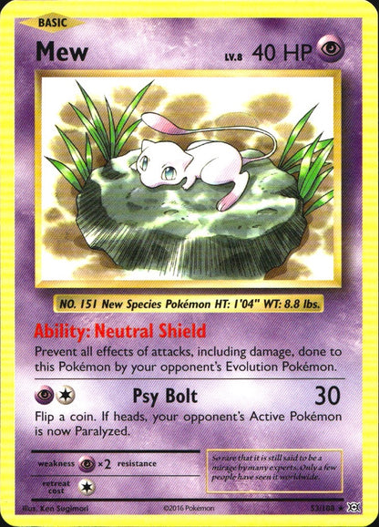 Mew 53/108 Non Holo Rare Evolutions Pokemon Near Mint