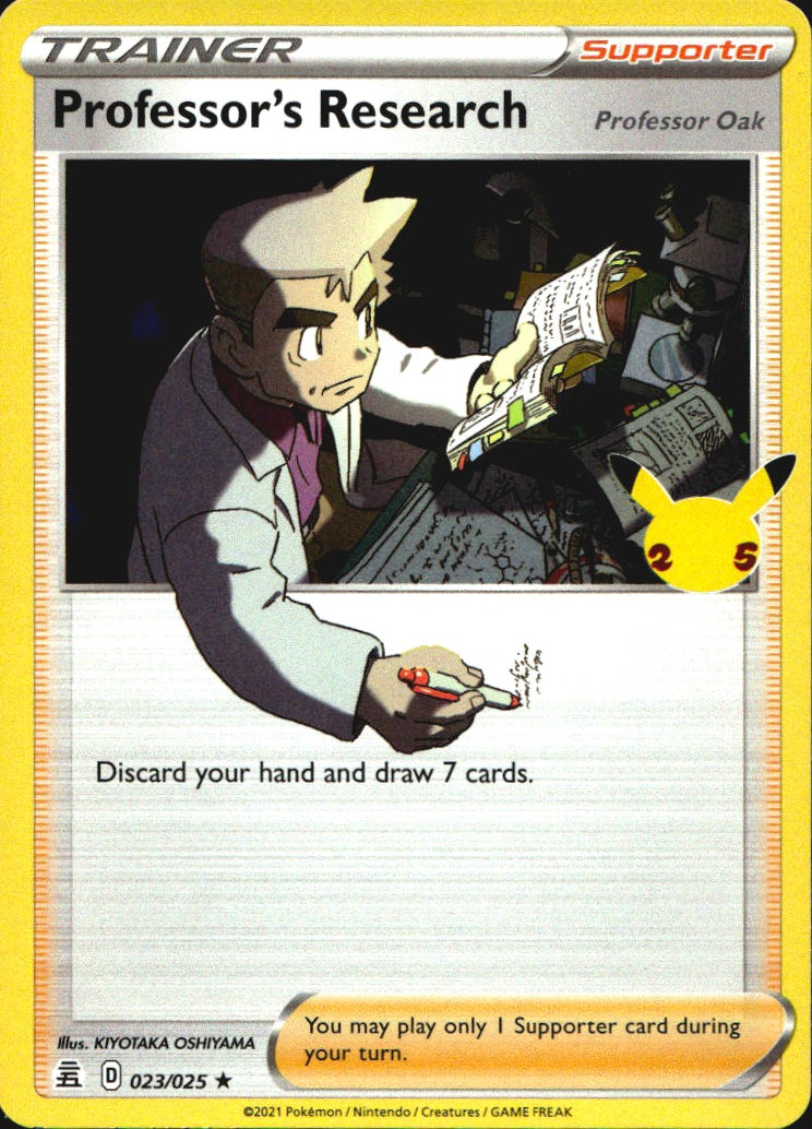 Professor's Research (Professor Oak) 023/025 Holo Rare Celebrations Pokemon NM