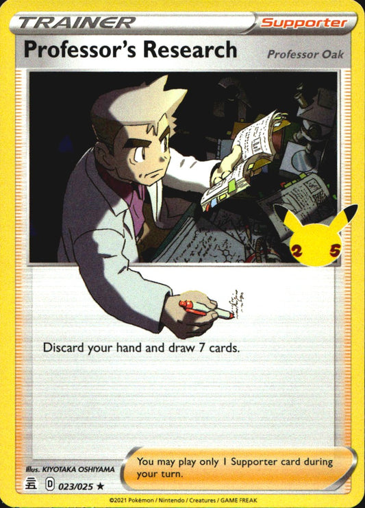 Professor's Research (Professor Oak) 023/025 Holo Rare Celebrations Pokemon NM