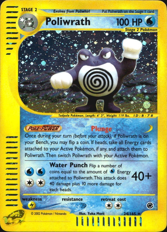 Poliwrath 24/165 Holo Rare Expedition Base Set Pokemon Lightly Played
