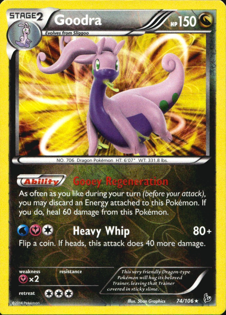 Goodra 74/106 Holo Rare Flashfire Pokemon Reverse Holo Near Mint