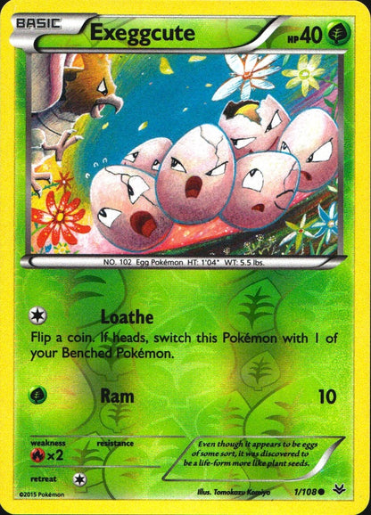 Exeggcute 1/108 Common Roaring Skies Pokemon Reverse Holo Near Mint