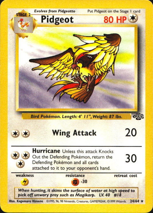 Pidgeot 24/64 Rare Jungle Pokemon Near Mint