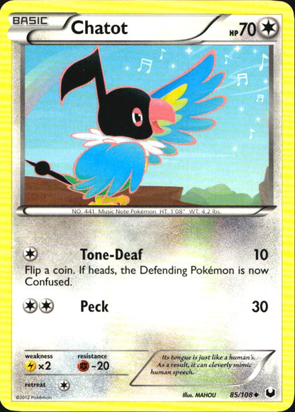 Chatot 85/108 Uncommon Dark Explorers Pokemon Near Mint