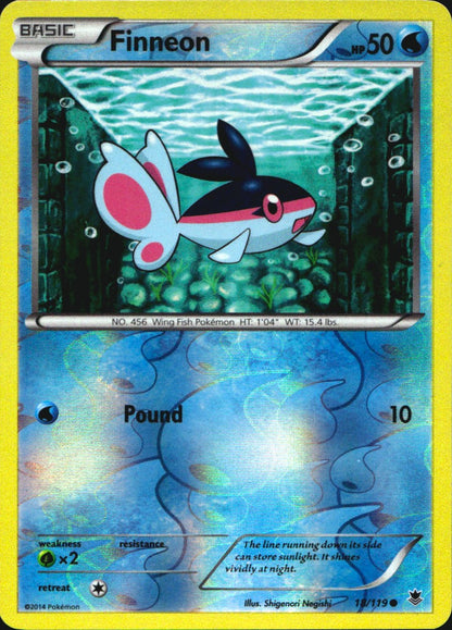 Finneon 18/119 Common Phantom Forces Pokemon Reverse Holo Near Mint