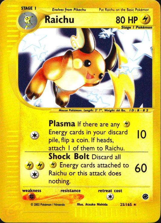 Raichu 25/165 Holo Rare Expedition Base Set Pokemon Reverse Holo Near Mint