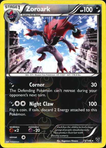 Zoroark 73/146 Holo Rare XY Pokemon Reverse Holo Near Mint